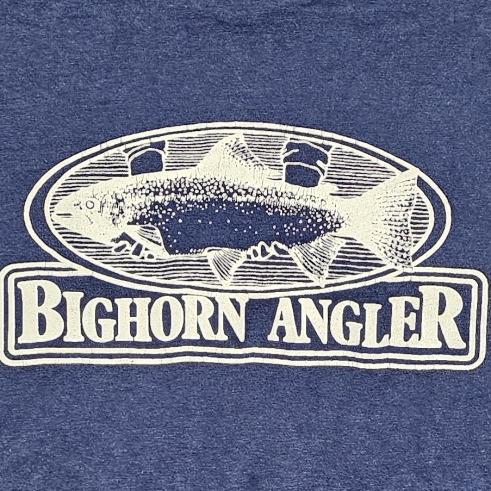 Vintage 90s Bighorn Angler Montana Long Sleeve T Shirt Fishing Hanes USA Made